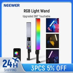 NEEWER RGB Light Wand with 2.4G/APP Control, Upgraded 360° Touchable RGBWW Hue Mixer Photography Handheld LED Video Lighting