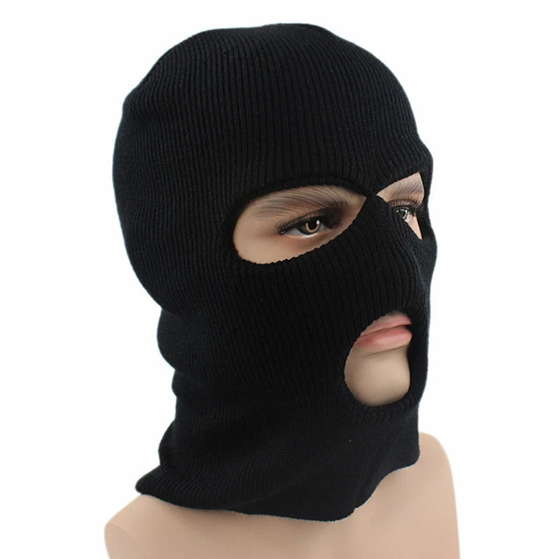 New Fashion 3-Hole Knitted Full Face Cover Ski Mask, Winter Balaclava Warm Knit Full Face Mask for Outdoor Sports