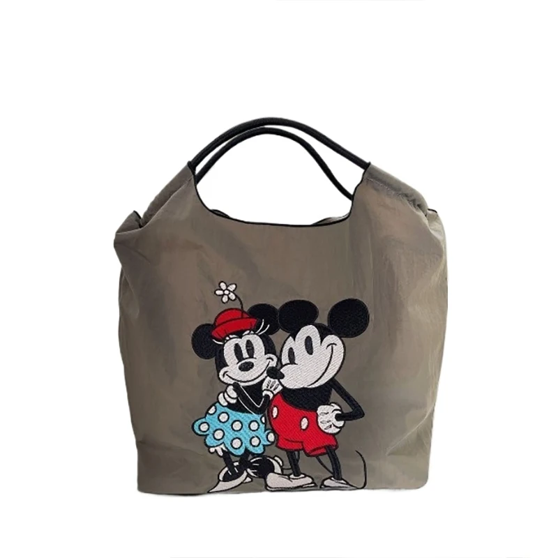 

Disney Mickey Mouse Tote Bag Embroidered Nylon Waterproof Shoulder Crossbody for Women Family Couples Casual Shopping