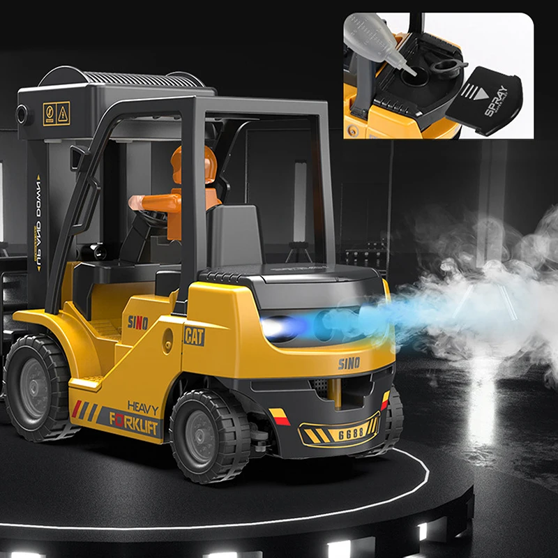 1: 24 รีโมทคอนโทรลรถจําลอง 11 Pass วิศวกรรมยานพาหนะไฟฟ้าเพลงสเปรย์ Crane ของเล่นเด็ก