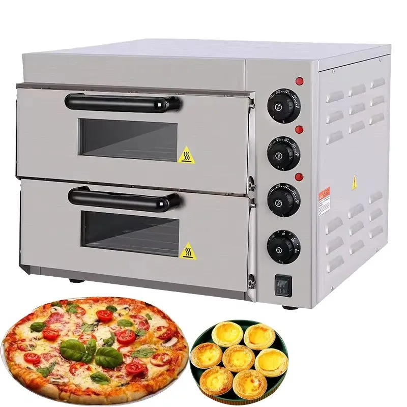 On Sale New Electric Double Deck Oven Commercial Equipment for Cake Bread Pizza Baking Automatic Stone Baking Equipment