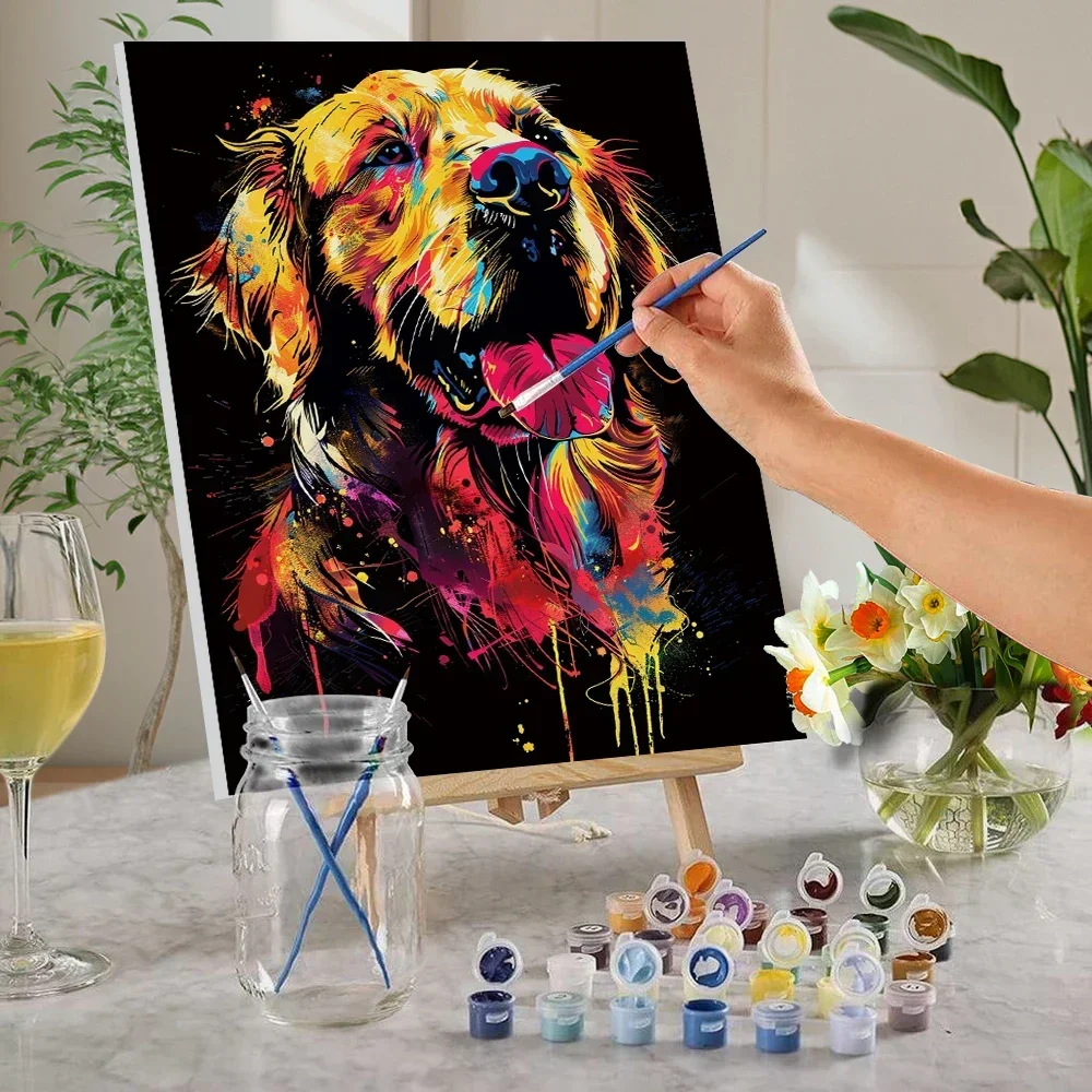 599154 Labrador Dog DIY Paint By Number, Selected Holiday Gifts, Living Room Decoration Hanging Paintings