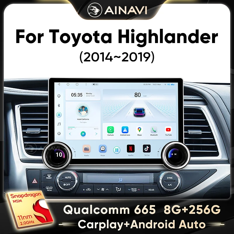 Ainavi For Toyota Highlander 3 XU50 2014-2019 Car Radio Multimedia Video Player Navigation stereo GPS Android No 2din 2 din dvd