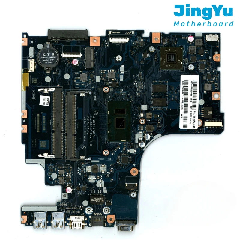 For Lenovo IdeaPad 500-15ISK Laptop Motherboard LA-C851P Mainboard I5-6200U CPU R7 M360 GPU 100% Tested Ok