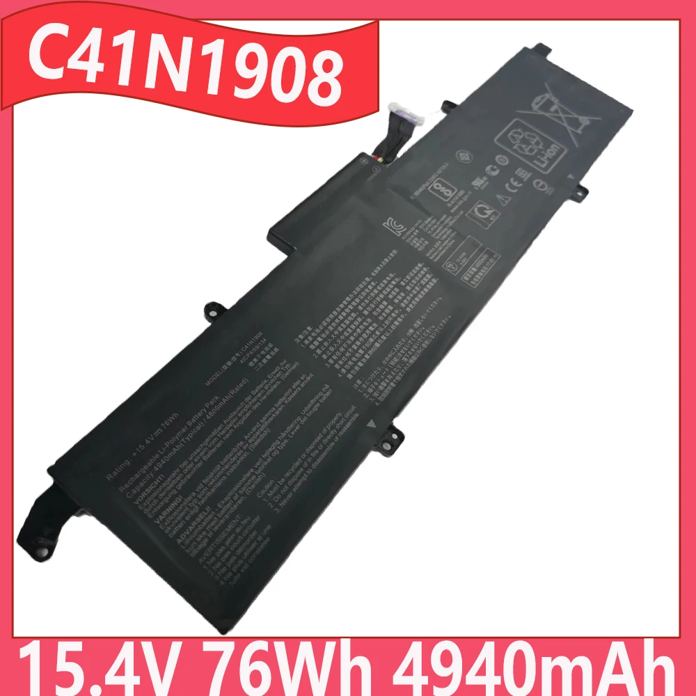C41N1908 15.4V 76Wh 4940mAh Laptop Battery For ASUS ROG Zephyrus G14 GA401 GA401i GA401ih GA401iv GA401q GA401qh GA401qm Series