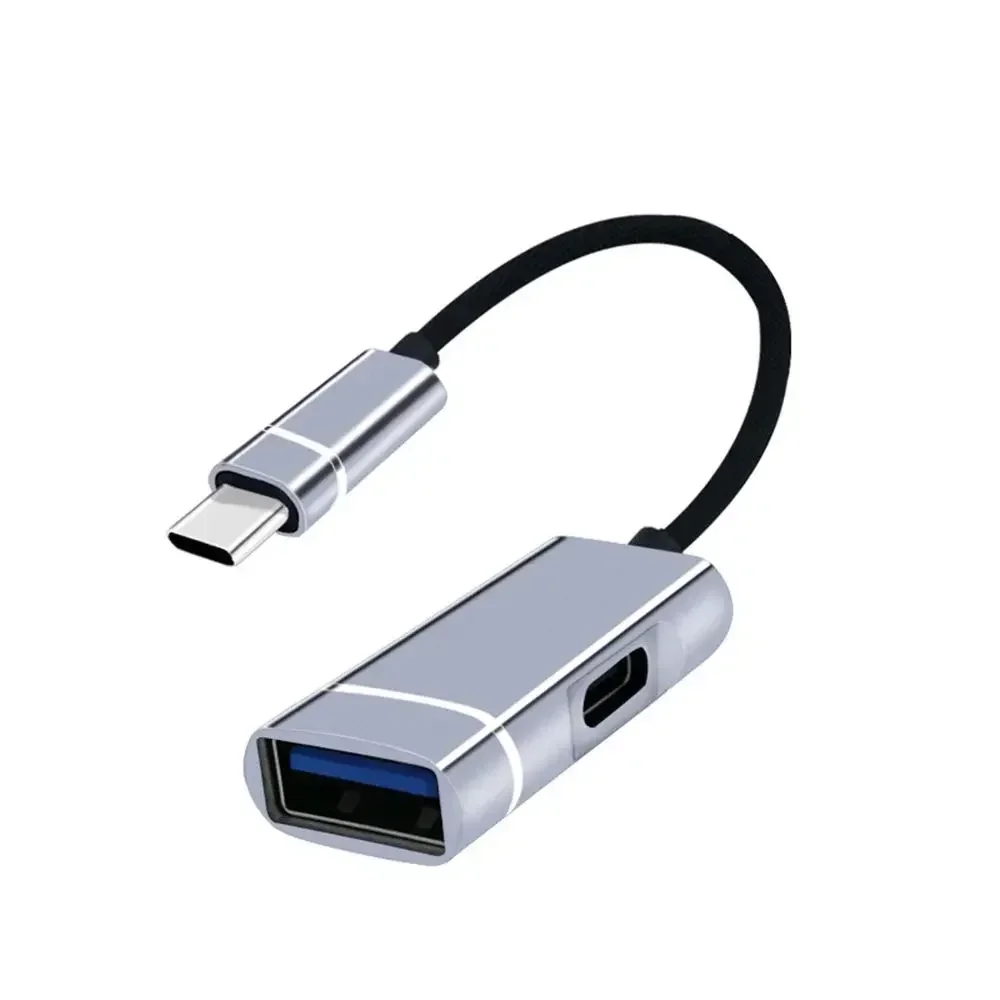 2-in-1 Typ-C OTG-Adapter Netzteil PD Schnellladekabel USB 3.0 Externer U-Disk-Konverter Splitter