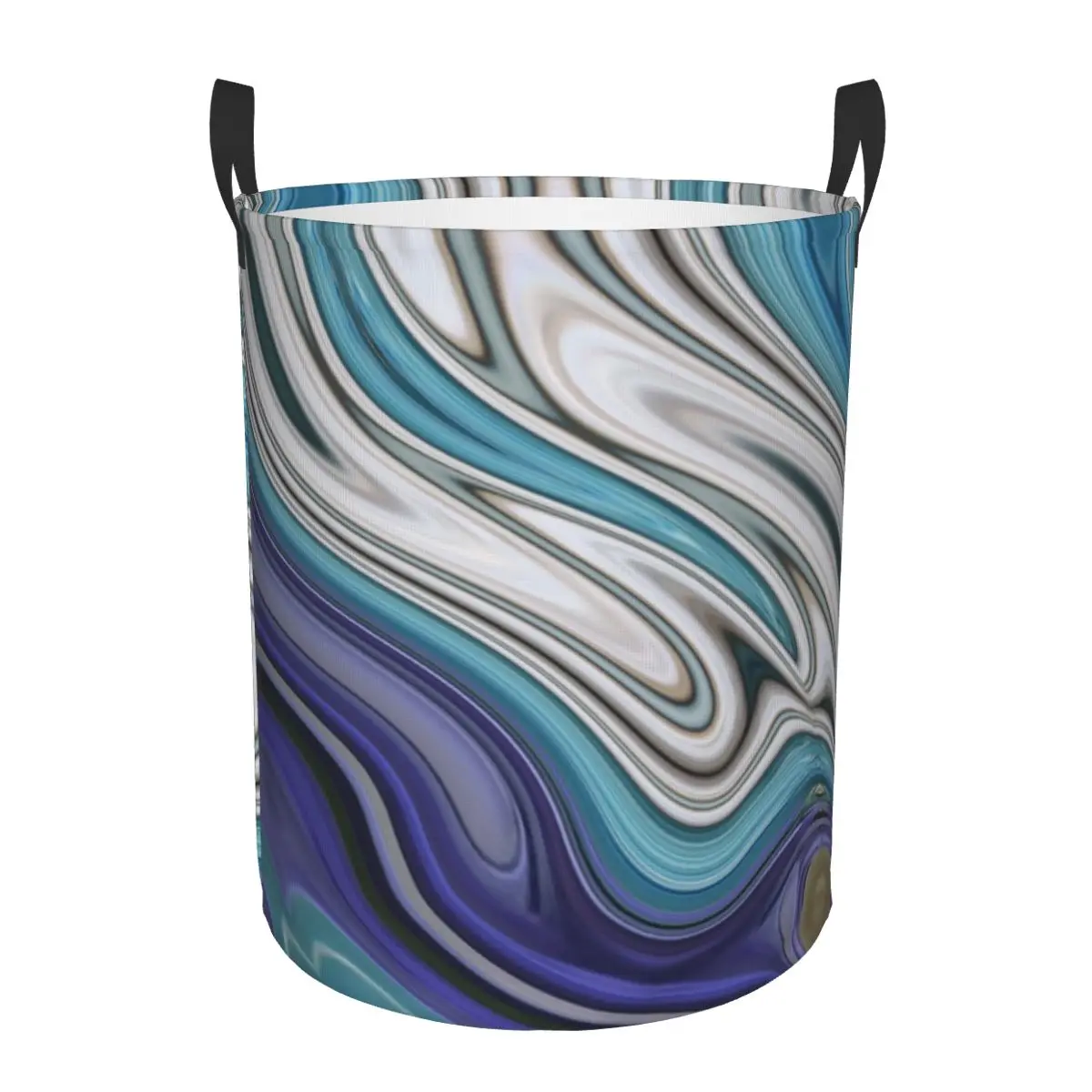 مخصص 1980s الحديثة شيك الأزرق الأرجواني الرخام الدوامات سلة الغسيل طوي الملابس يعوق للطفل الاطفال اللعب صندوق تخزين