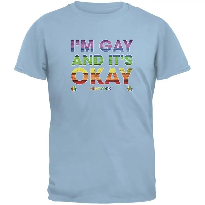 LGBT Gay Pride It's Okay I'm New York Light Blue Adult T Shirt