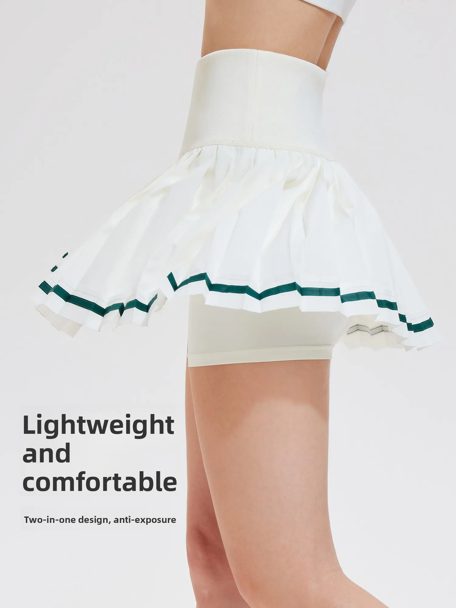 Sporty Halterneck  Skirt Women's Running Skirt Pants Pleated Hip Covering Fashionable Badminton Tennis Skirt