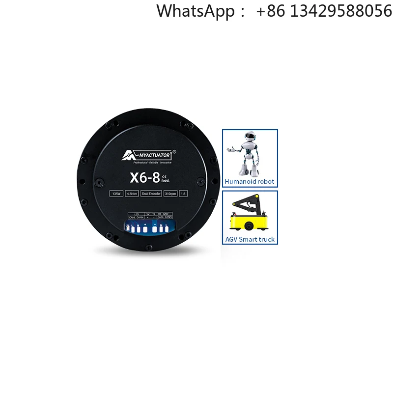 

Myactuator RMD-X6 Gear Ratio 1:8 V3 Micro Servo Motor Brushless DC Actuator Planetary Reduce Mobile Robot Flat Servo Motor