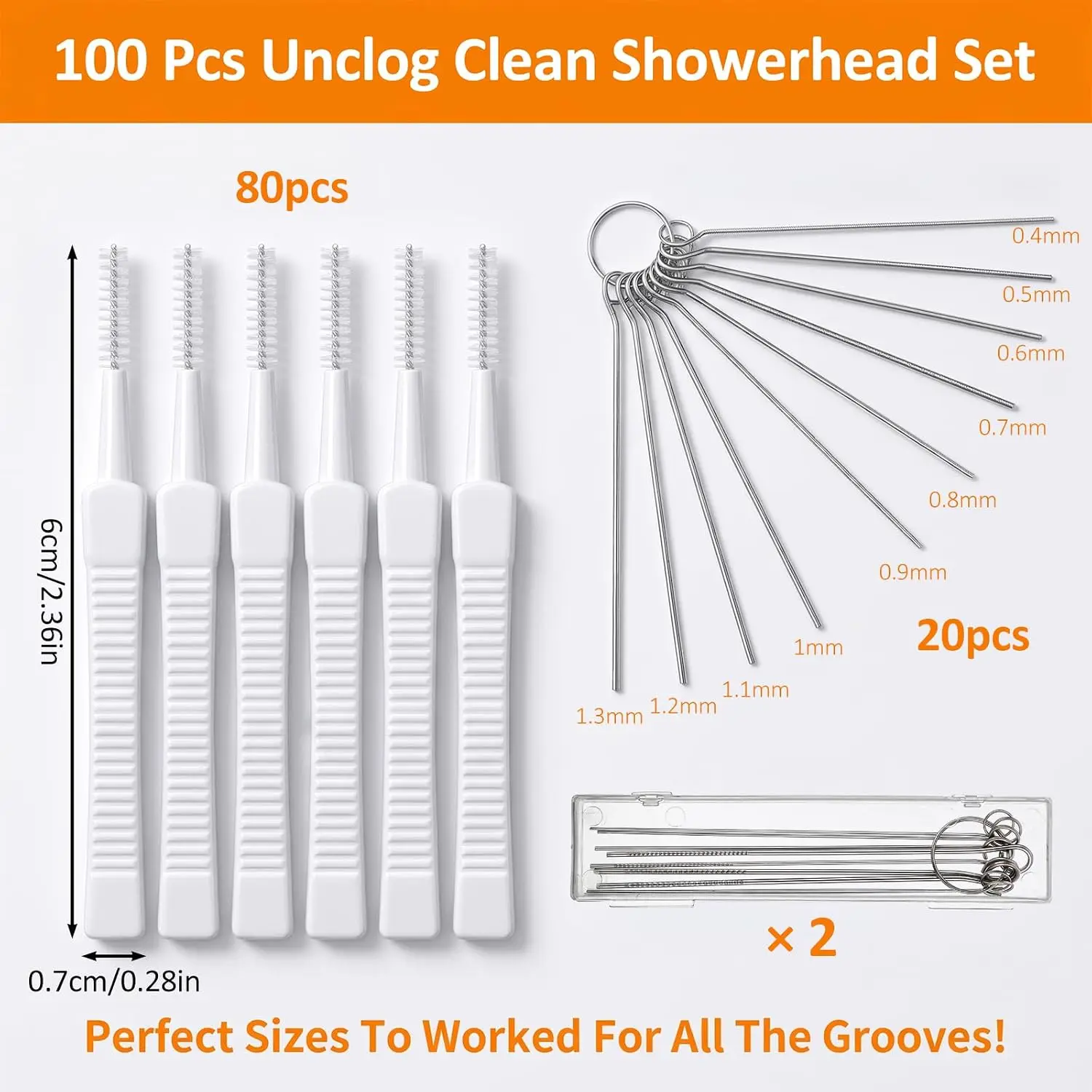 20/30/50 Pcs Shower Head Cleaning Brushes Set Cleaner Picks - Small Hole Nozzle Unclogger, Anti-Clogging Disposable Tools