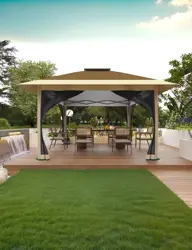 Outdoor Gazebo, Double Roof Patio Gazebo Quick Setup Instant Canopy Tent Instant Canopy Gazebo Shelter
