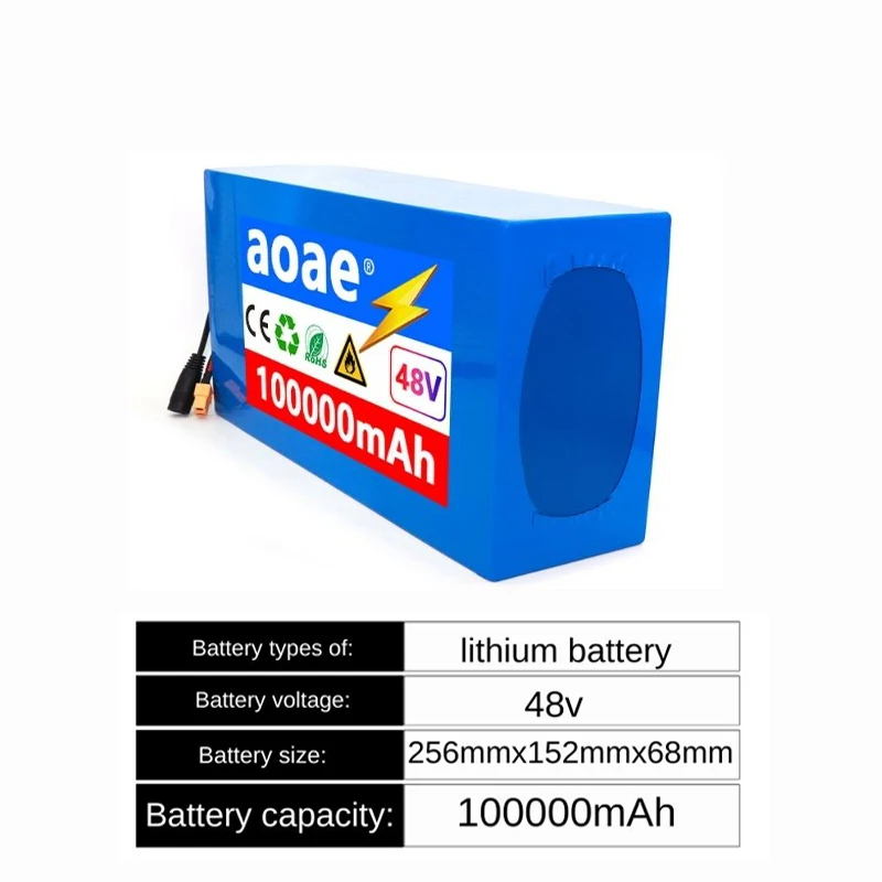 48 فولت 100000 مللي أمبير 18650 13S8P بطارية ليثيوم حزمة سعة كبيرة مناسبة لشاحن BMS + 54.6V2A المدمج 48 فولت 250-1500 واط #2