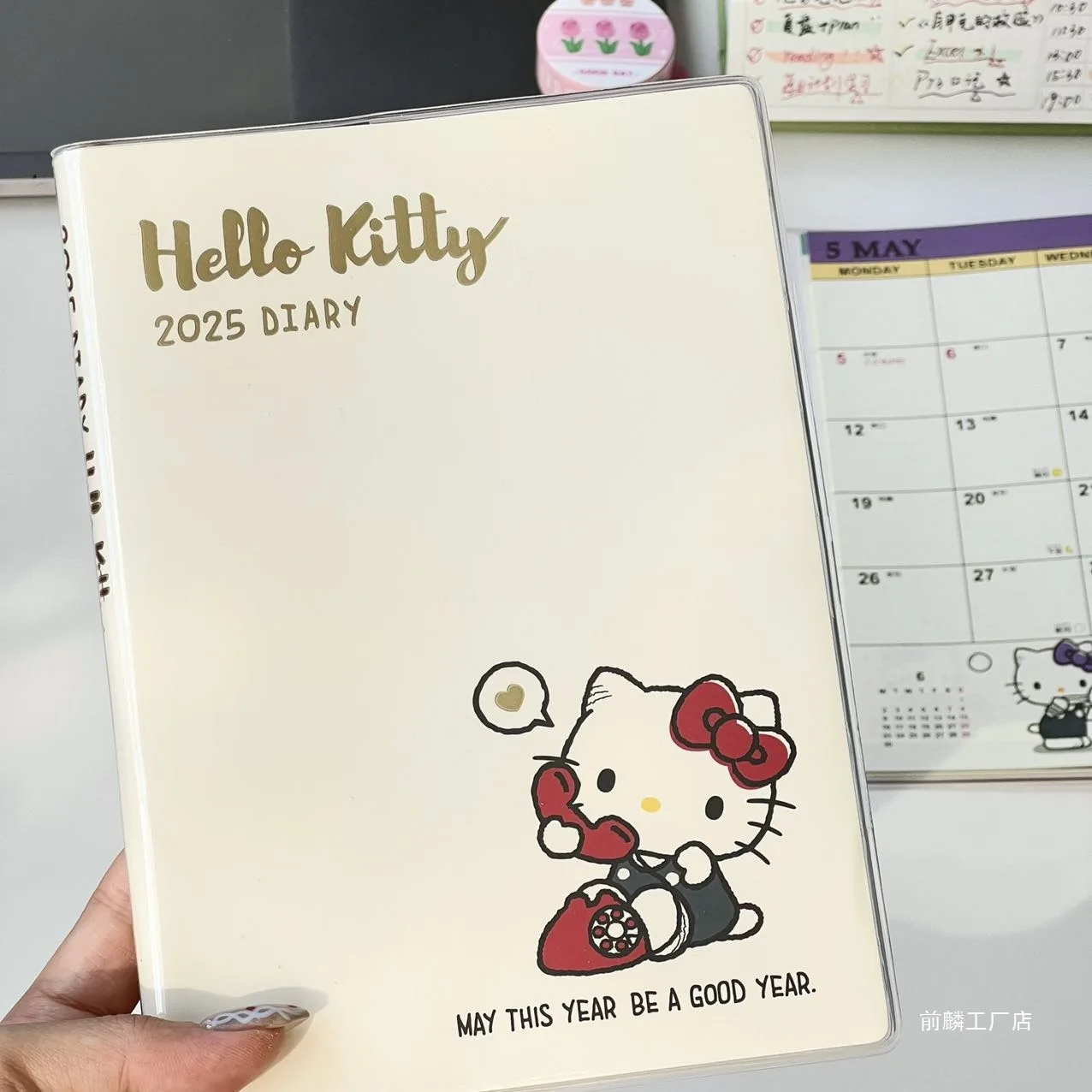 Simpatico quaderno con pagina interna a colori Hello Kitty 2025 Timebook Quaderni di piani per studenti ad alto aspetto