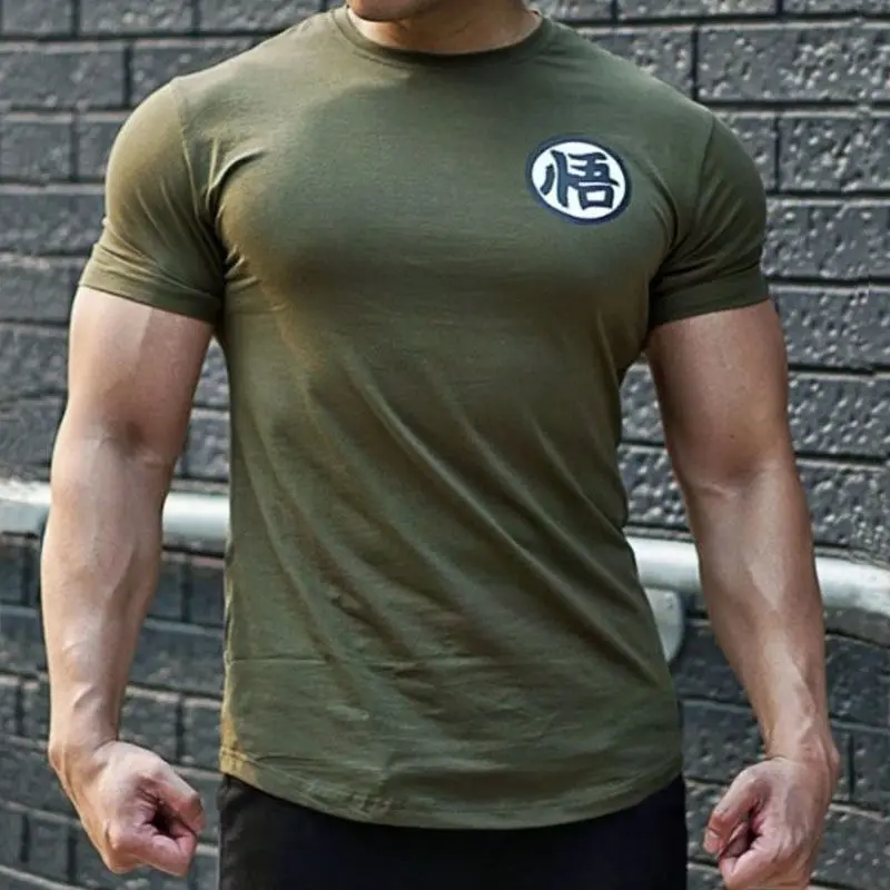 انمي ياباني الرجال الصالة الرياضية تي شيرت غوكو طباعة قصيرة الأكمام تي شيرت الصيف عادية المحملة الشارع الشهير الرجال البلوز الملابس النسائية #2