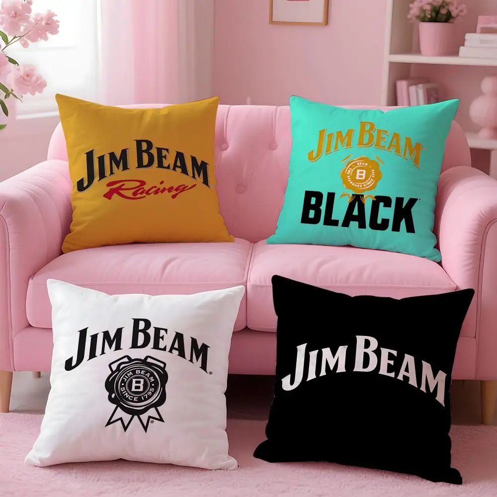alcohol Jim Beam Cushion Cover Cushion Cover Set 4Pcs 50x50 45x45 40x40 Pillowcase Decorative Sofa Home Decor