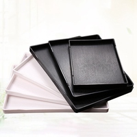 Black White Rectangular Hotel Melamine Tray Water Cup Tea Tray Creative Plastic Room Washing Storage Trays