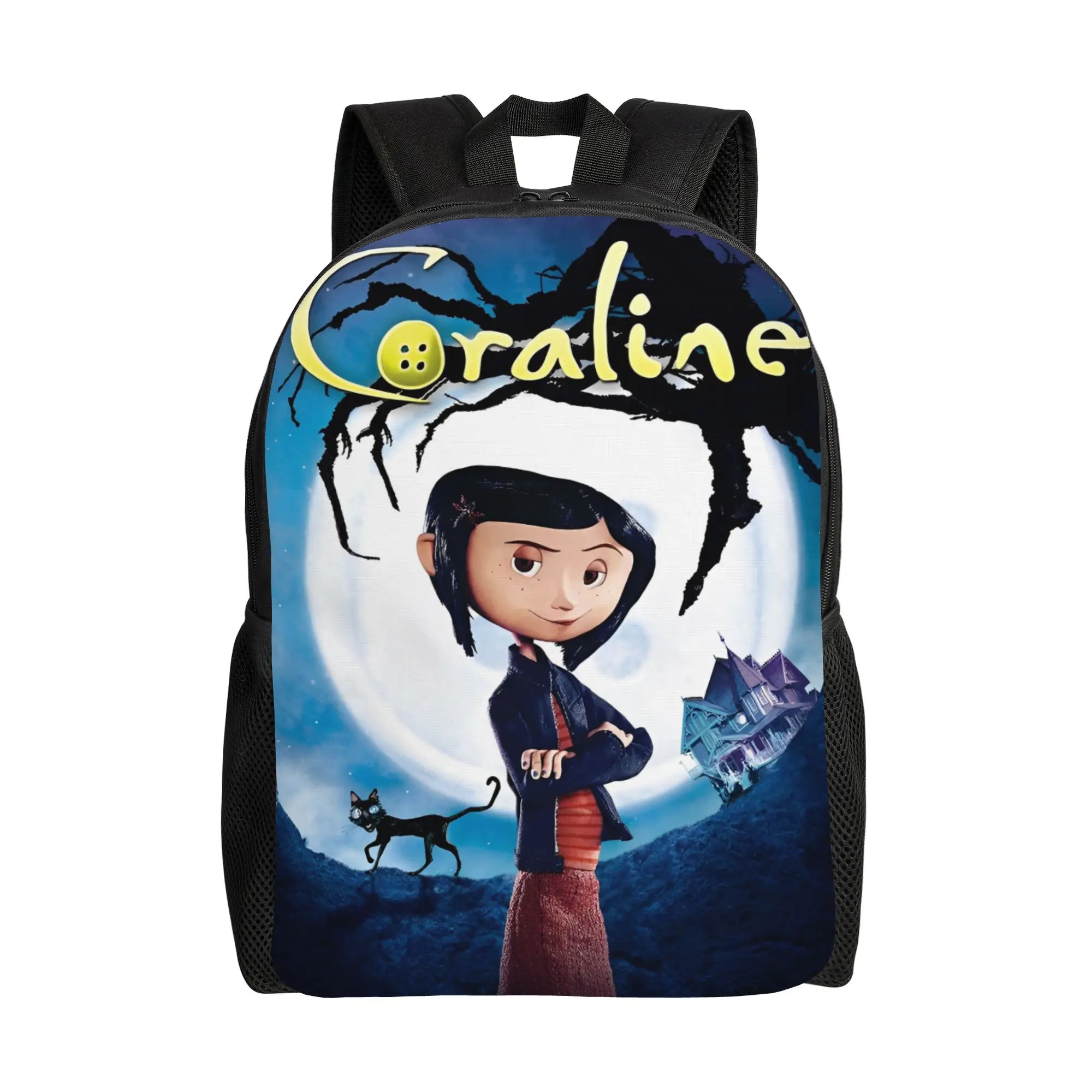 

Coraline Halloween Movie Casual Backpack Gift High School Business Daypack for Men Women College Shoulder Bag