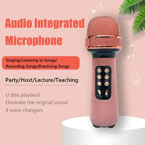 WS-898 Wireless Bluetooth-Compatible Microphone+FM+Voice Changing Audio Speaker