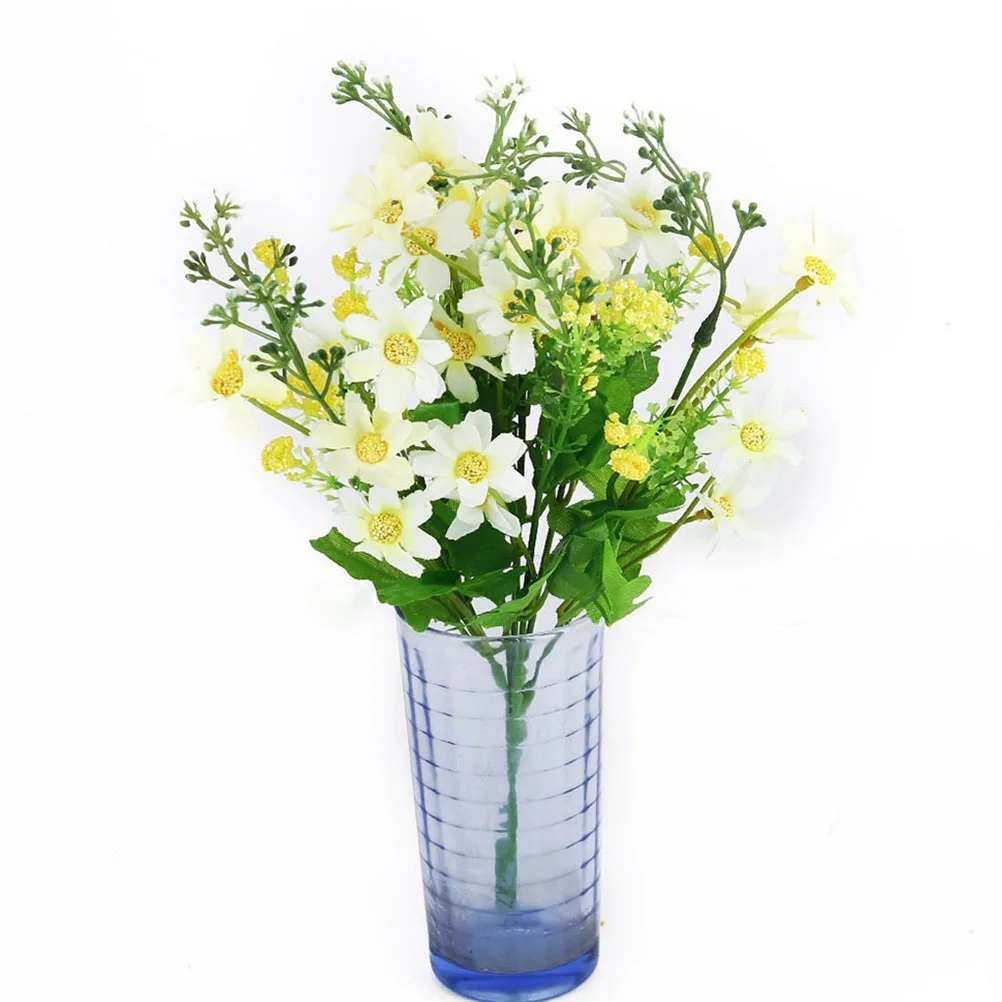 

2 Pcs Simulation Daisy Decor Lifelike Flower Ornament Photography Props Home Decoration Artificial Faux Flowers