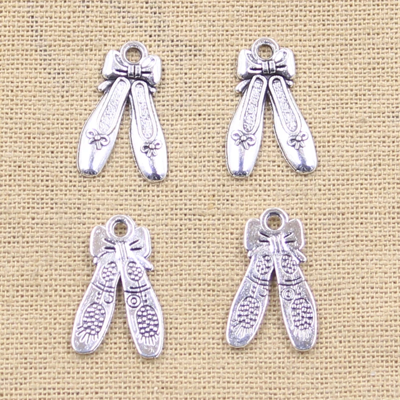 20pcs Charms Ballet Shoes Slippers 20x13mm Antique Making Pendant fit,Vintage Tibetan Bronze Silver color,DIY Handmade Jewelry