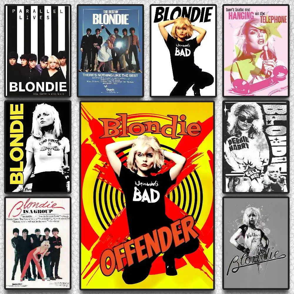 Wave Punk Rock Blondie-Band Debbie Harry Poster HD Art Sticky Wall Waterproof Home Living Room Bedroom Bar Aesthetic Decoration