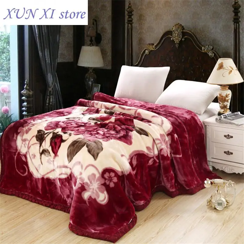 New Fleece Blanket Heavy Korean Mink Blanket 150x200cm Soft and Warm Thick Raschel Mink Blanket for Autumn,Winter,Bed,Home