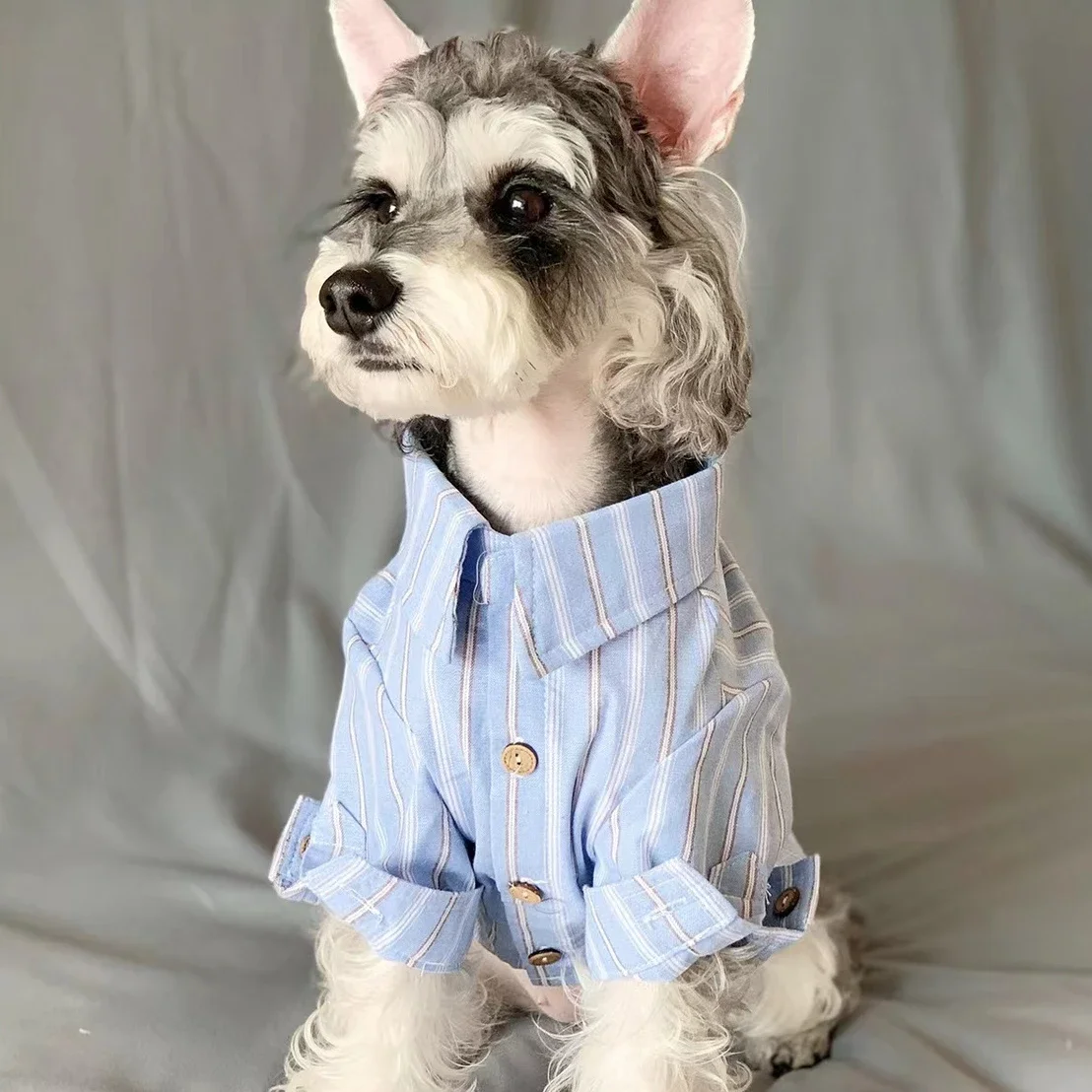 Pet Clothes Pet Puppy Cat Thin Striped Shirt