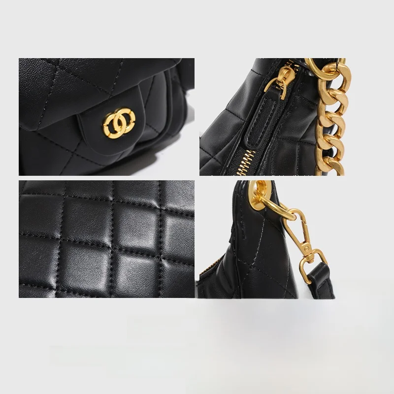 

Charlize And Kelli Women's oulder Bag 2025 New Faion Trend Underarm Crescent Moon Bag Chain Design Polyester Zippe...