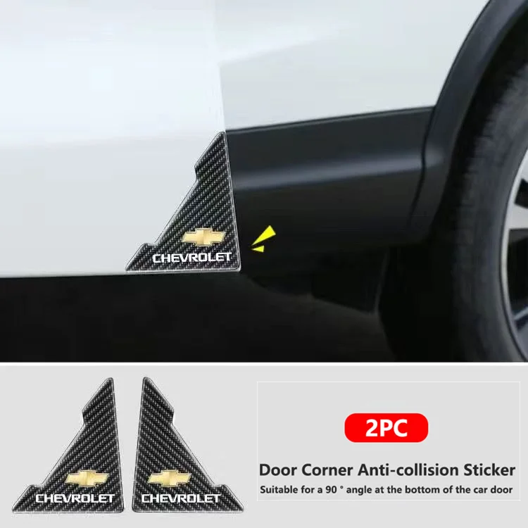 2Pcs Car Carbon Fiber Door Corner Protective Anti-collision Cover For Chevrolet Cruze Spark Matiz Equinox Captiva Sail Tracker