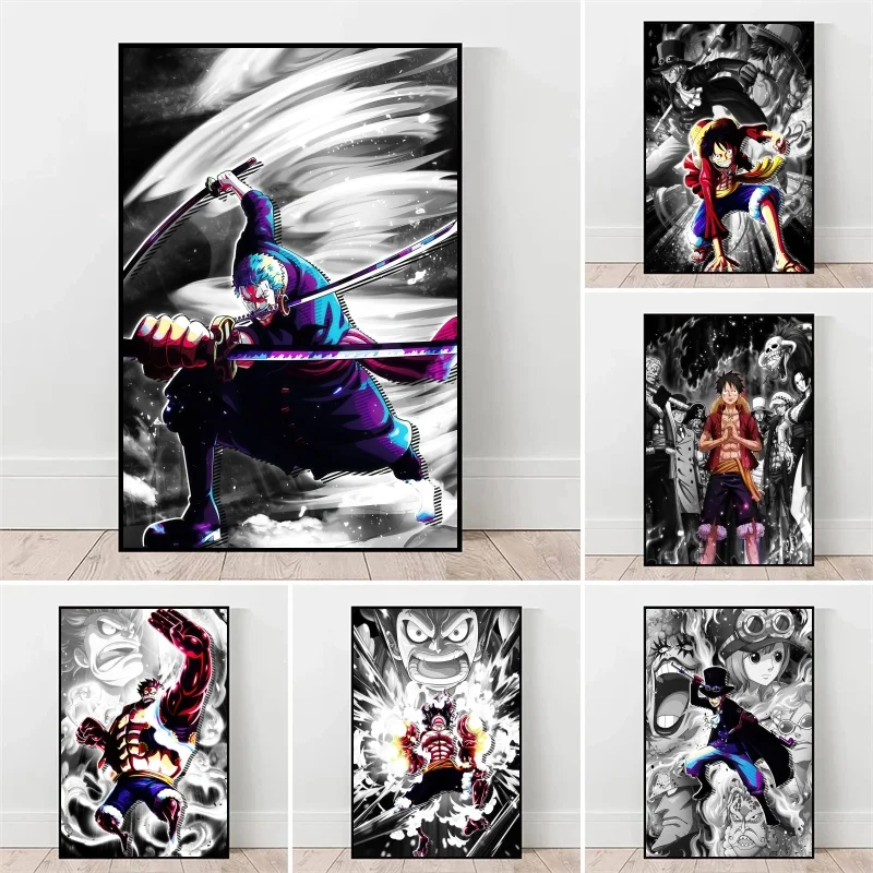 

One Piece New Canvas Painting Anime Figure Monkey D Luffy Roronoa Zoro HD Print Picture for Bedroom Christmas Decor Gifts