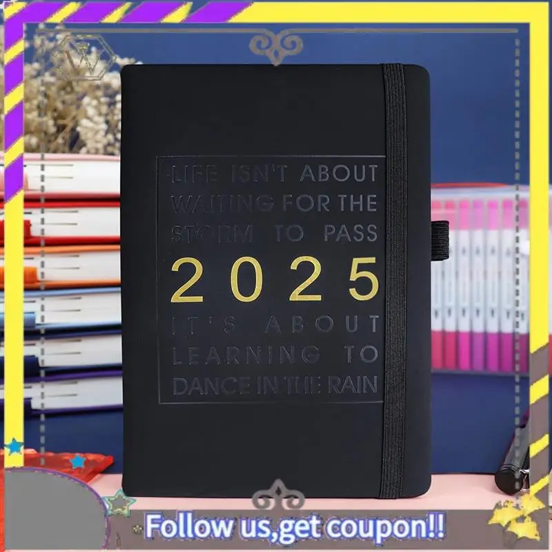 AU33-1월-12월 2025 플래너 언어 노트 A5 학교 일정 플래너 주간 월간 일기장