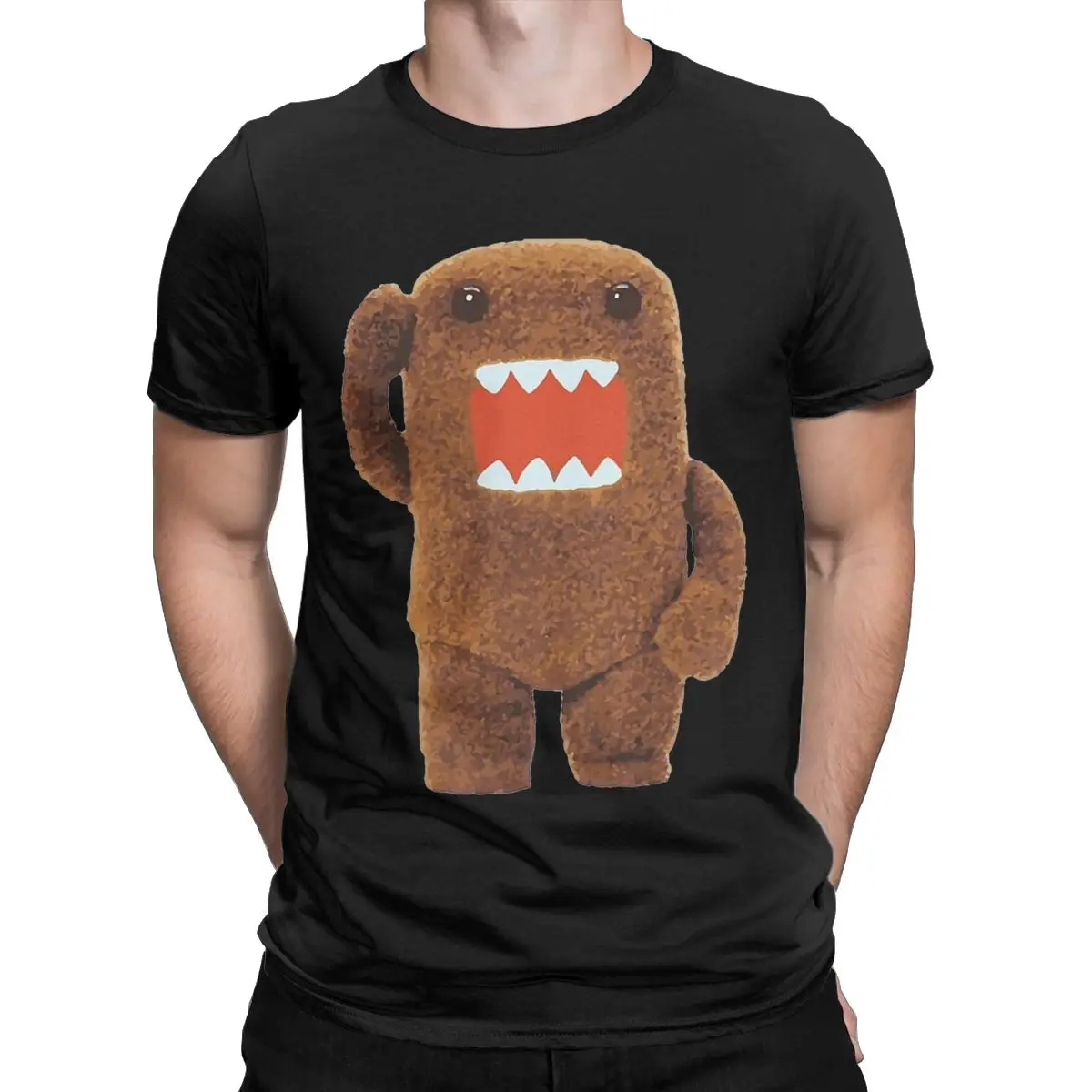 Cute Fuzzy Domo Kun Men's T Shirts Amazing Tees Short Sleeve O Neck T-Shirt 100% Cotton Unique Clothes