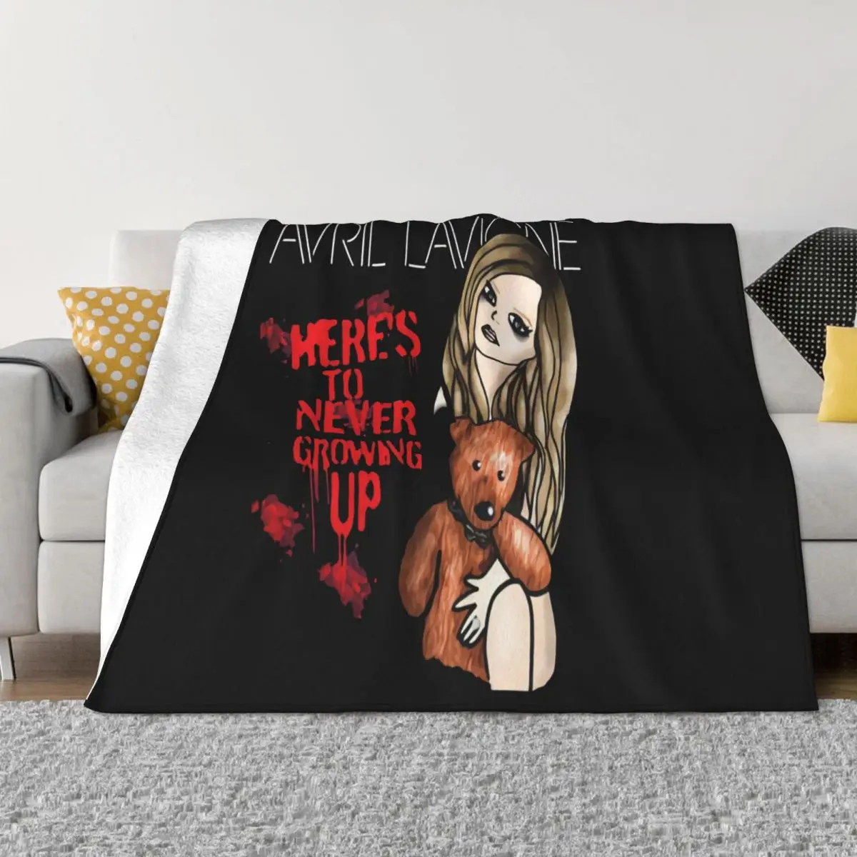 Avril Lavigne Concert Tour Album Black All Size Unisex Zm157 Women Men Youth Throw Blanket