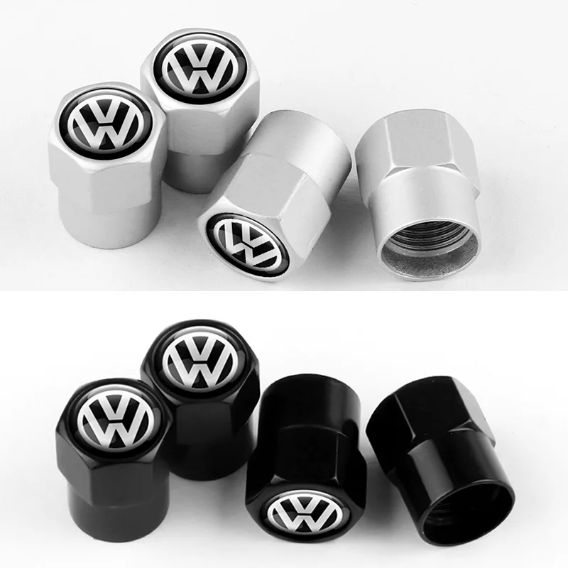 4pcs durable Car Tire Valve caps Emblem metal Cap Case For VW Volkswagen Golf Polo MK5 MK6 Touran accessories tools Car Styling