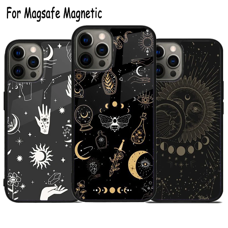 

Witches Moon Tarot Wireless Charge Magsafe Phone Case For iPhone 15 16 14 13 11 12 Pro Max Plus Magnetic Bumper Cover