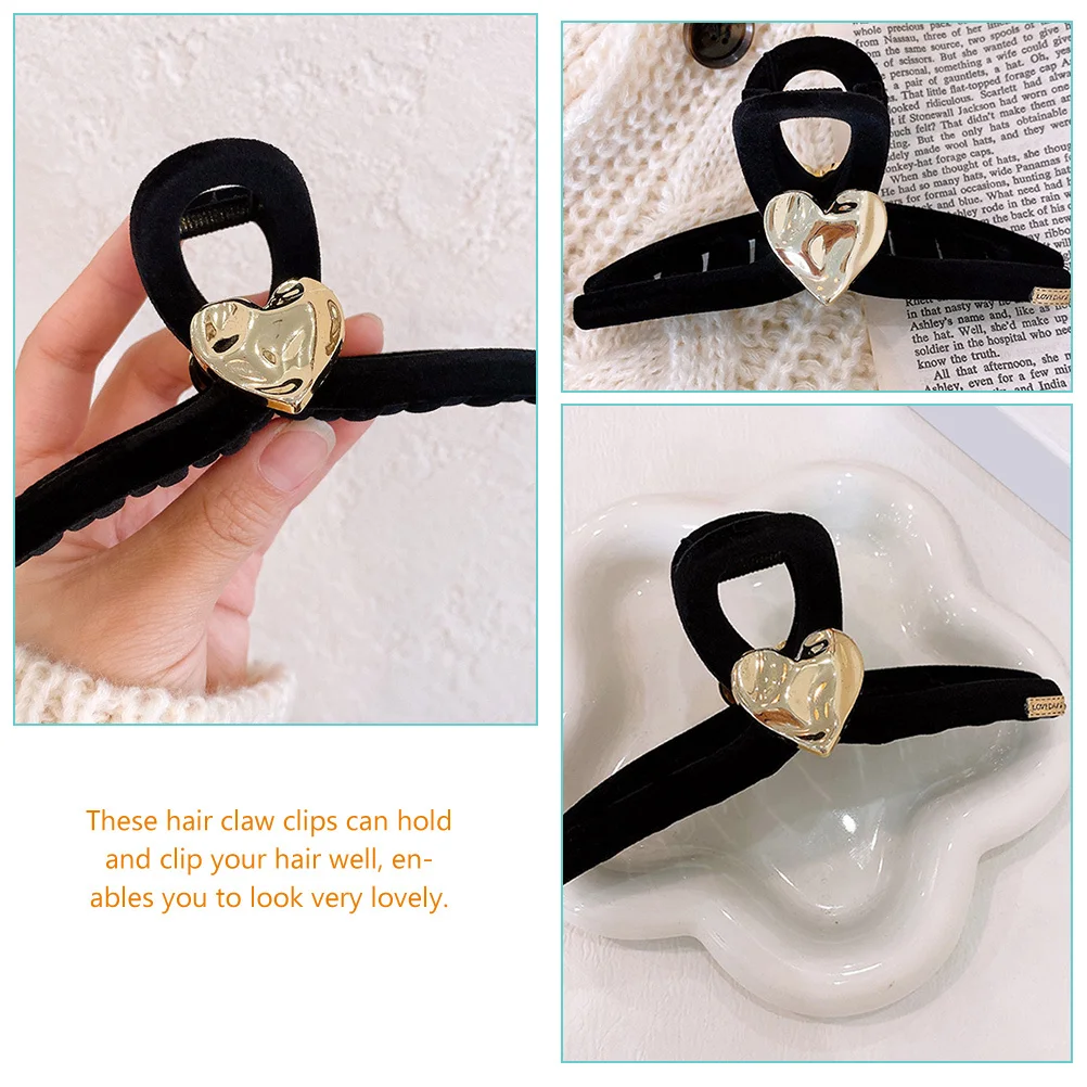 قطعتان من مشابك مخلب الشعر للنساء والفتيات، إكسسوارات تصميم قلب رقيق لتسريحات الشعر المتعددة ومشابك الشعر للمناسبات #5