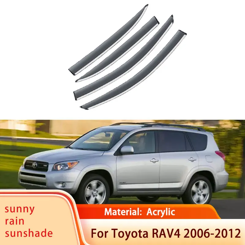 

4X for Toyota RAV4 Vanguard XA30 2006~2012 Car Window Visor Awnings Sun Rain Deflector Shelters Shades Guard Auto Accessories