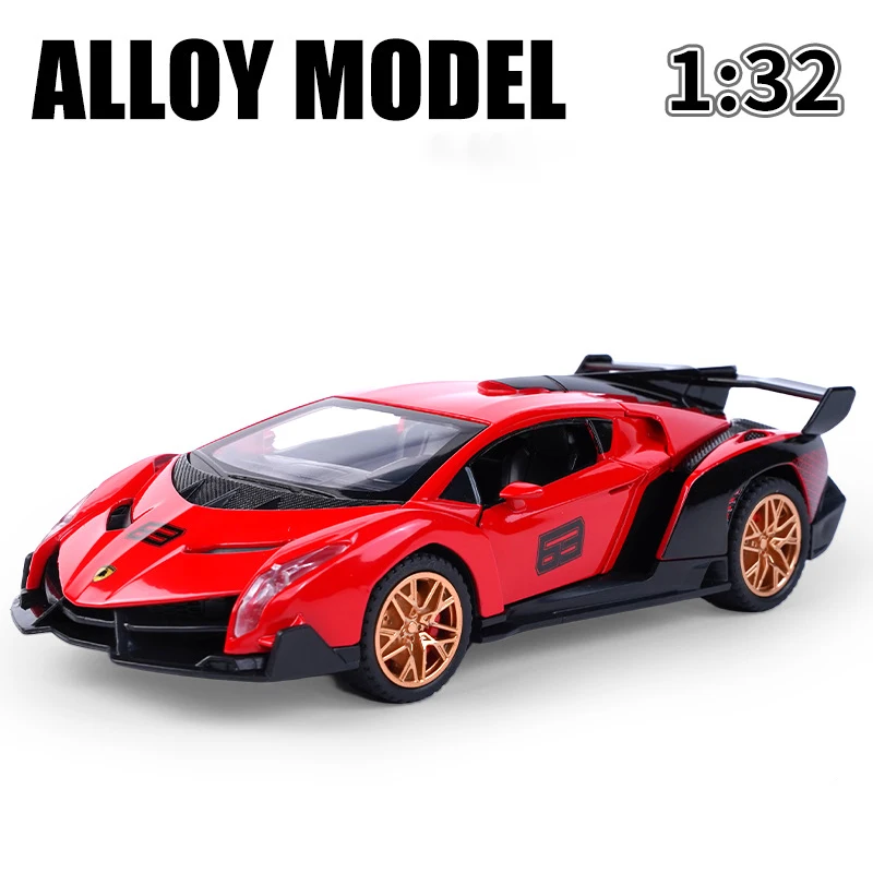 1:32 Lamborghinis Veneno Supercar Alloy Model Car Toy Diecasts Metal Casting Sound and Light Car Toys For Children Vehicle