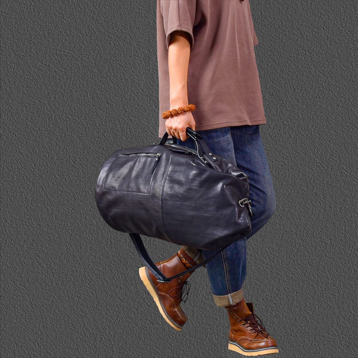 2025 New Large Capacity Genuine Leather Men Handbags Shoulder Backpack Crossbody Bucket Bag Motorcycle Cowhide Travel Bags