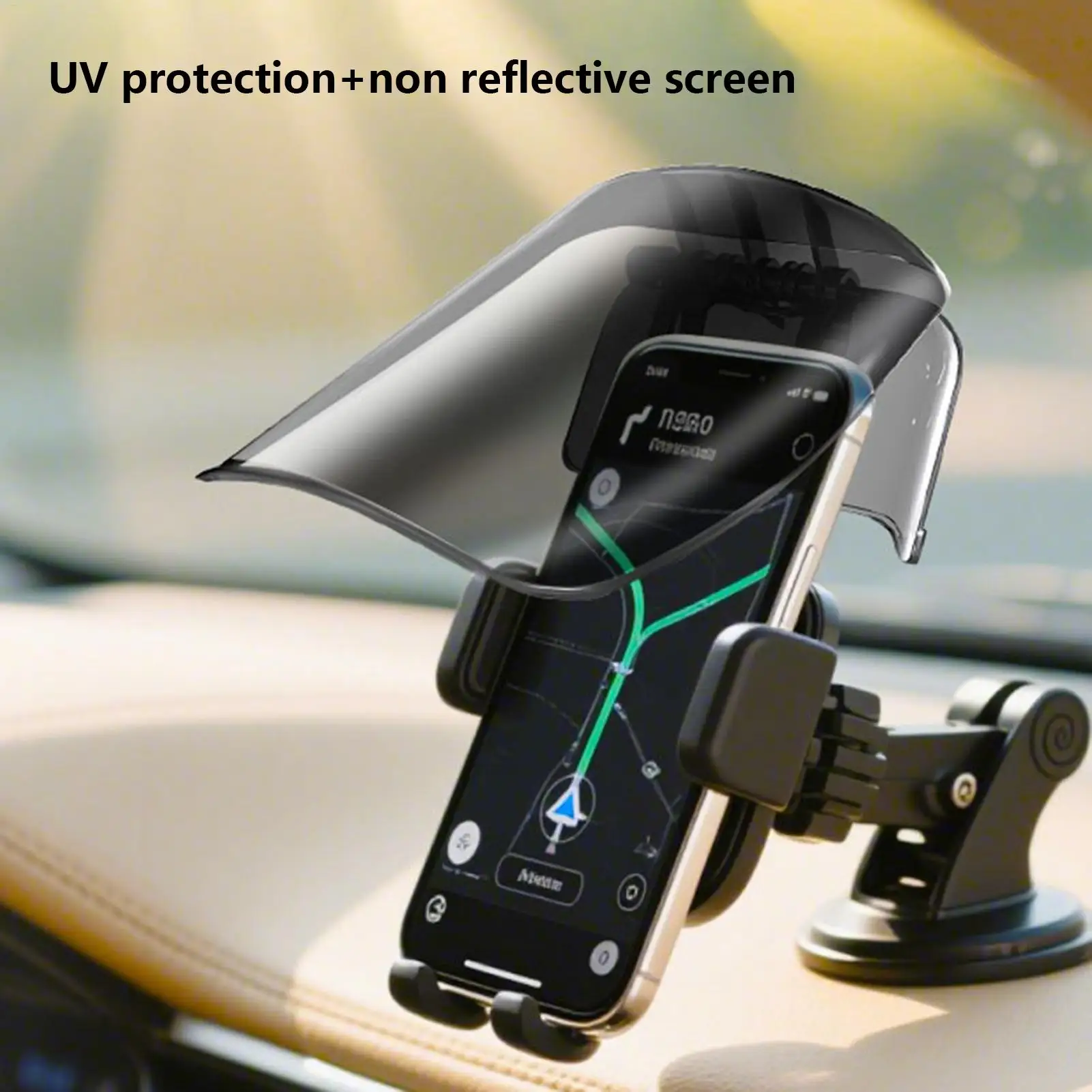 Sun Hat Style Phone Mount Sun Shade Universal Fit Adjustable Extended Sun Visor Creative Rainproof for Sedan Caravan RV Travel