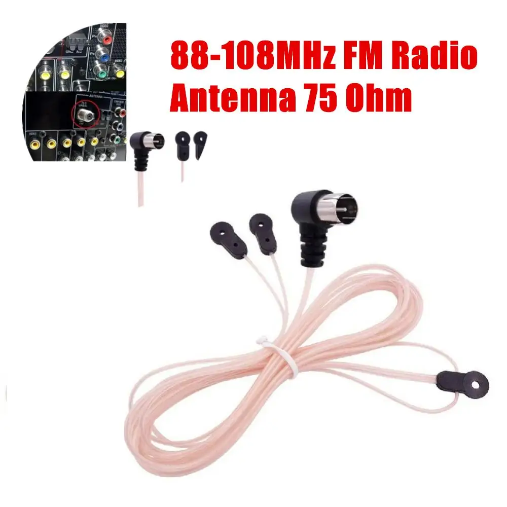 

88-108MHz FM Radio Antenna 75 Ohm Dipole Indoor Antenna HD Aerial Receiver PAL to F Female Jack RF Coax Adapter Connector