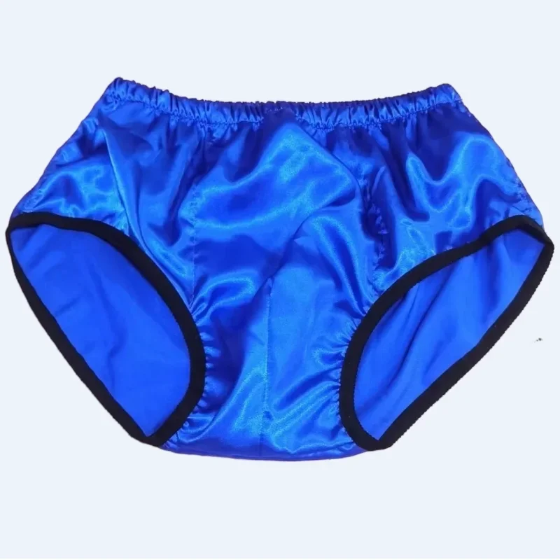

Man's Glossy Blue Soft Silky Touch Silky Briefs Low Waist Live Show DJ Club Sexy Costumes Private Party