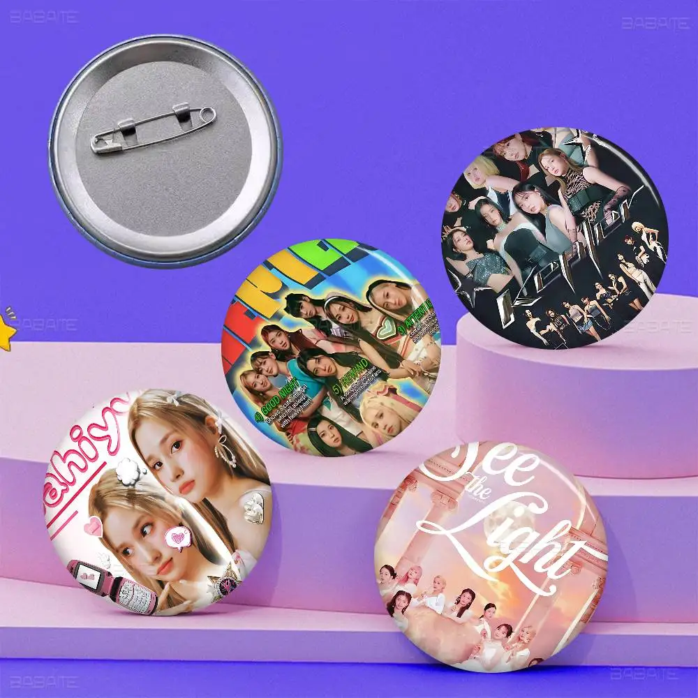 singing group Korea K-Kep1er Kpop Soft Button Pin Round Metal Badge Lapel Pin Parts Gift Friends Kid Jewelry