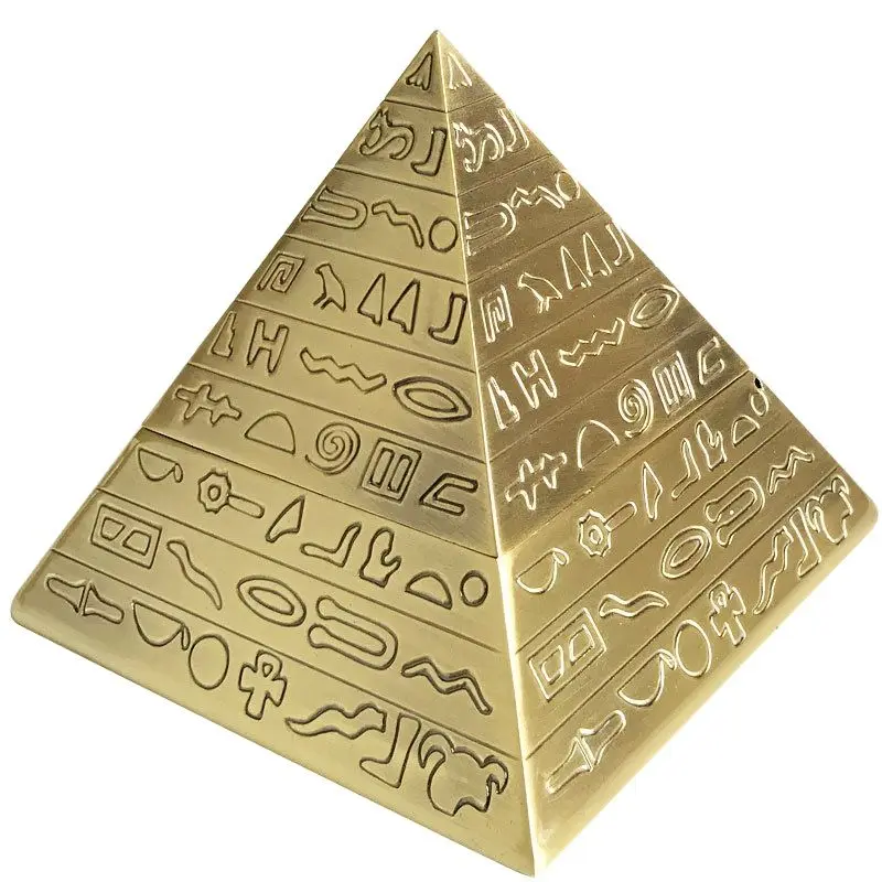 Zinc Alloy Egyptian Pyramids Ashtray flap Creative Retro Home Decoration Metal Crafts Friends Holiday Gifts