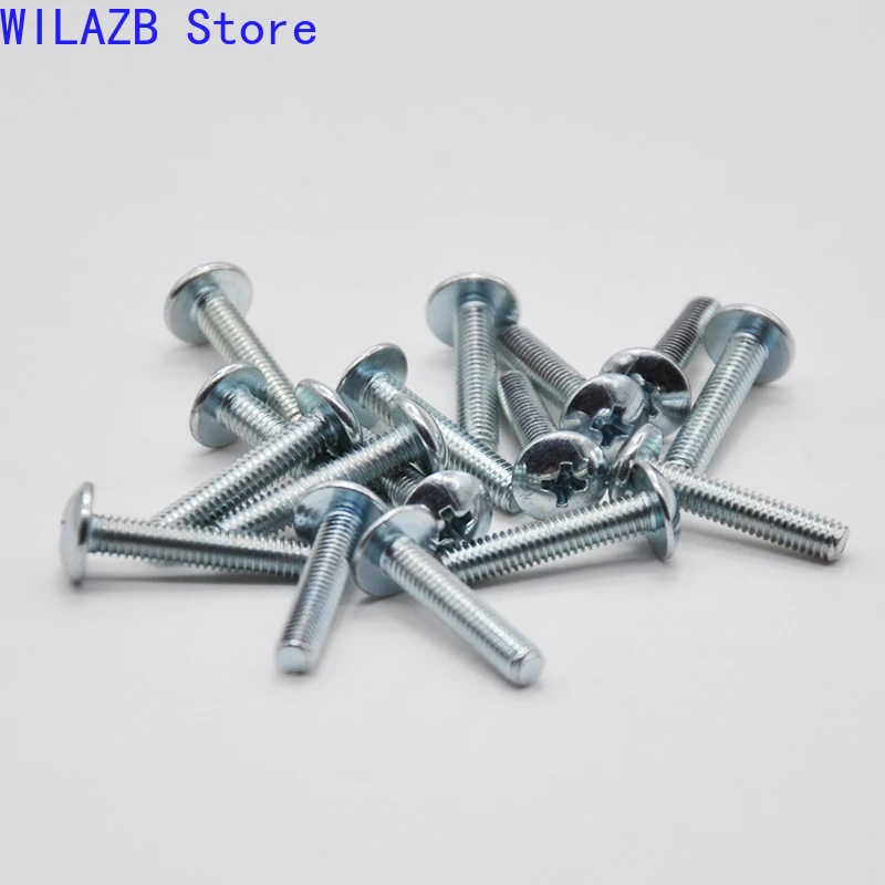 Cross Recessed Truss Head Machine Screws M3 M4 M5 M6 M8 Mushroom Big Flat Head Screw Zinc Plated Screw