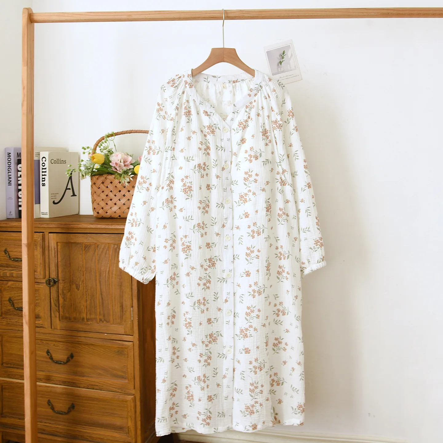 Nightgown For Breastfeeding Pregnancy Clothes Feeding Nightie Spring Autumn Long Sleeve One Piece Pajamas Maternity Nightwear