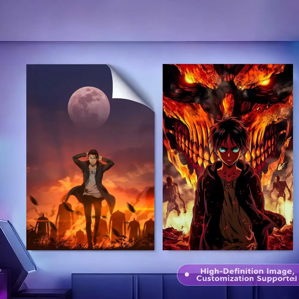 Anime A-Attack On Titan Eren Yeager Painting Calligraphy HD Canvas Poster Crease Free Waterproof All Space Wall Decor