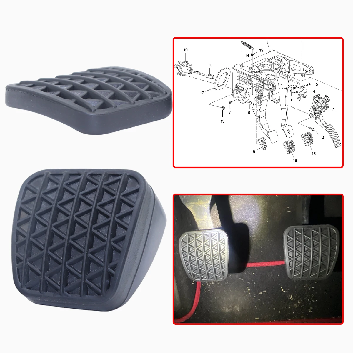 

For VAUXHALL INSIGNIA Mk I (A) Country Hatchback Saloon Sports Tourer Clutch Brake Pedal Pad Manual Rubber 560135 Car Parts Kit