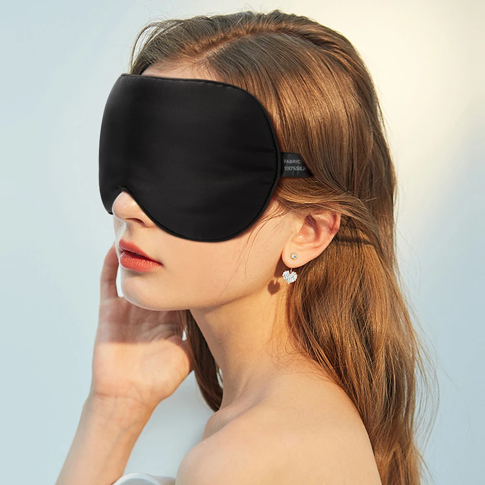 100% Natural Mulberry Silk Sleep Mask Soft and Comfortable Eye Patches Soft Blindfold Smooth Eye Mask Eyeshade Eye Cover Patch